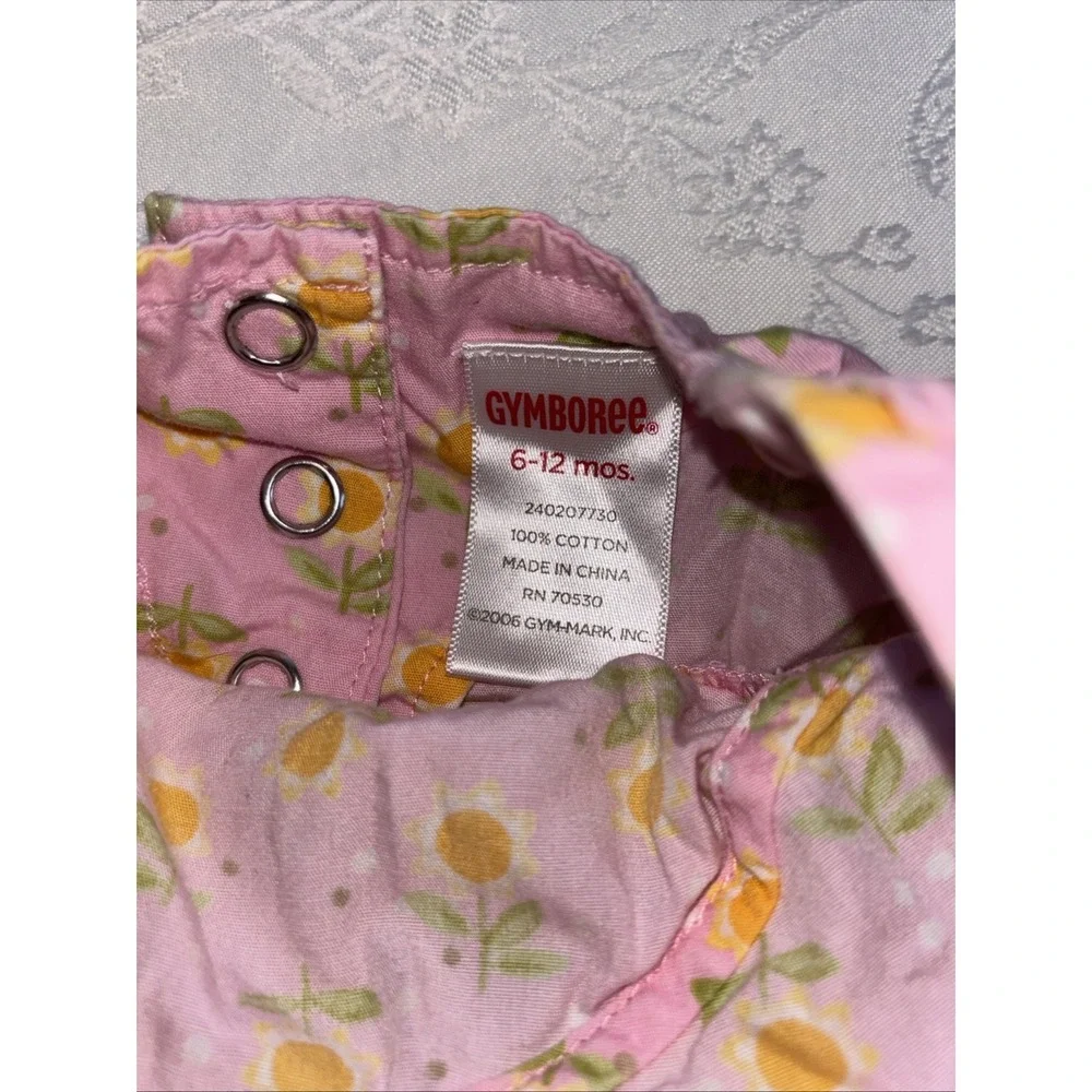 Vintage Y2K Gymboree Romper Embroidered Flowers Bubble Outfit‎ Halter 6-12  2006